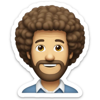 bald bob ross sticker