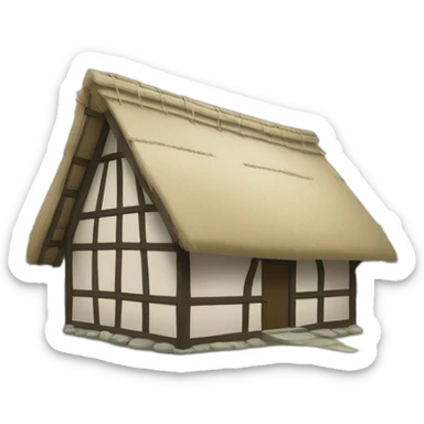 thatched house sticker