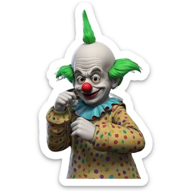 old clown in long sleeves sticker