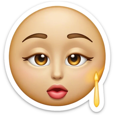An emoji of an eye blinking and sending a kiss sticker