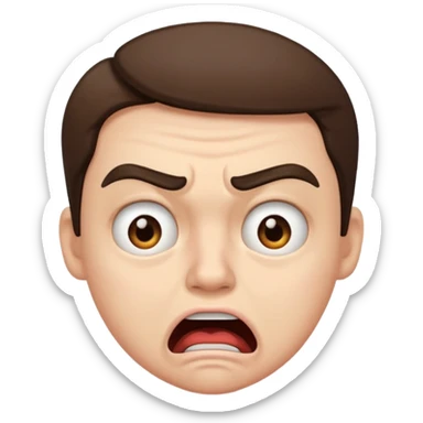 
A disgusted face, with one eyebrow raised and the mouth open sticker