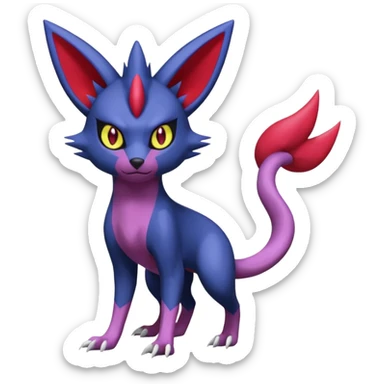 Sneasel-Weavile-Zangoose-Genesect-Umbreon-fusion-hybrid, full body sticker