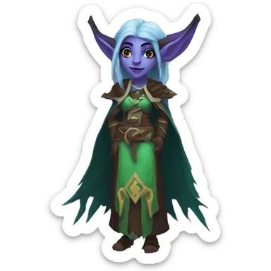night elf female druid from world of warcraft sticker