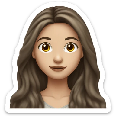 long hair brunette girl with hazel eyes and fair skin tone sticker