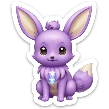 Kawaii Shiny Pastel Violet Lavender Eevee Full Body sticker