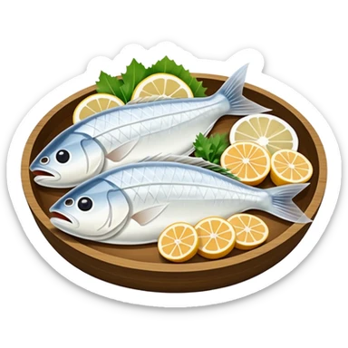 Sliced Raw White Fish sashimi sticker