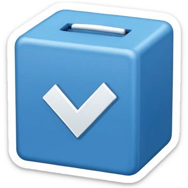 Checkmark in a blue box flat sticker