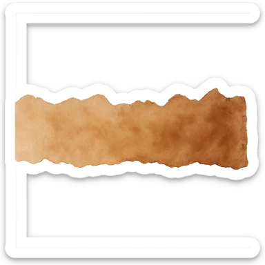 abstract torn paper strip with jagged edge, warm brown tones, watercolor effect, transparent background, no face, no hands, no legs, no characters sticker