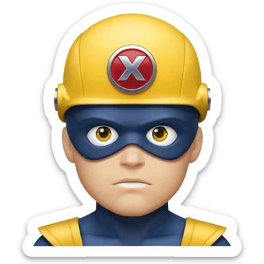 marvel superhero cyclops x-men with iconic yellow visor sticker