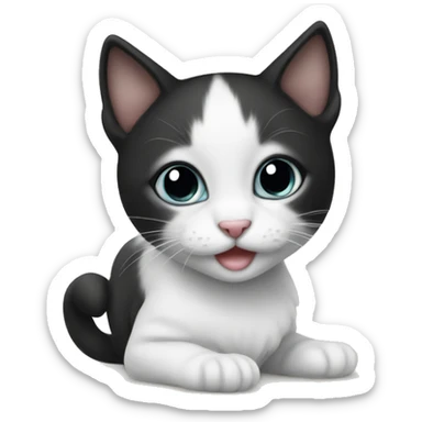Black and white baby cat sticker