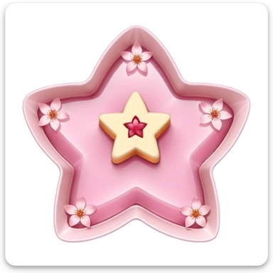 sakura pudding shaped like a star with cherry blossom petals sticker