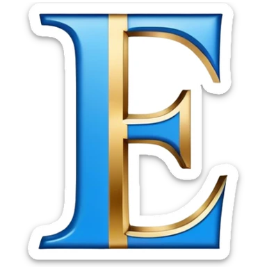 Bold Black-Blue-White-Gold Font Letter “F” sticker