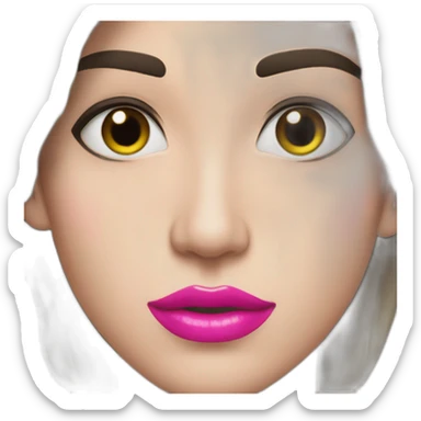 a man with straight short dark hair and dark eyes with large eyelashes and plump pink lips paint a draw sticker