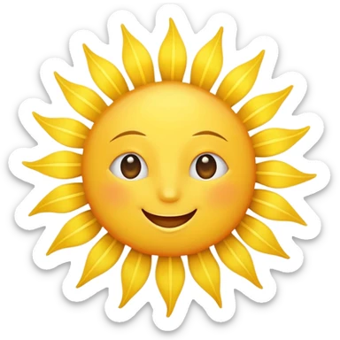 Happy sun, large rays sticker