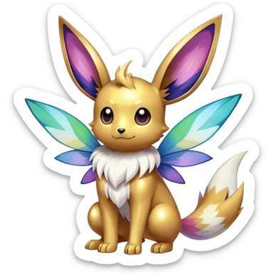 Shiny-Eeveelution-Cute-Fakemon-Insect-Pokémon-fusion full body sticker