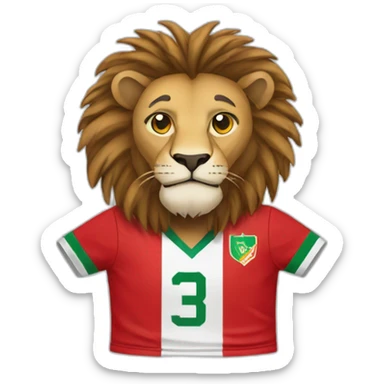 Lion qui porte une tenue marocaine de foot sticker