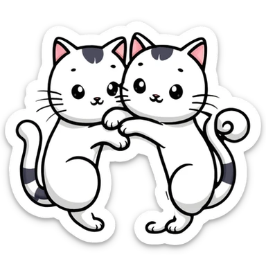 two emo cats in love sticker
