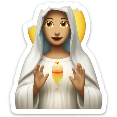 Virgin Mary at a party sticker
