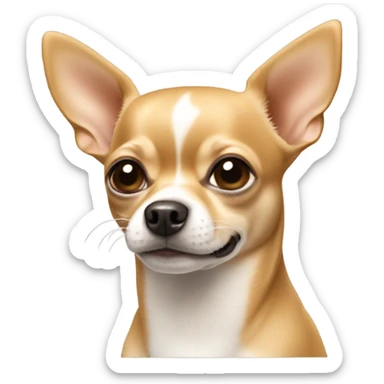 A light brown Chihuahua with a small white marking on its chest￼  sticker
