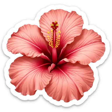 a salmon pink colour hibiscus sticker