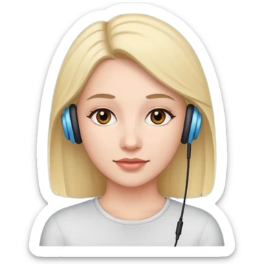 woman with ear buds sticker