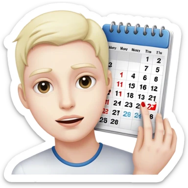 Flipping the calendar of January. sticker