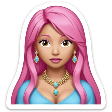 Nicki Minaj with long pink hair sticker