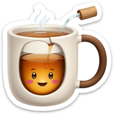 Tea mug with tea bag
 sticker