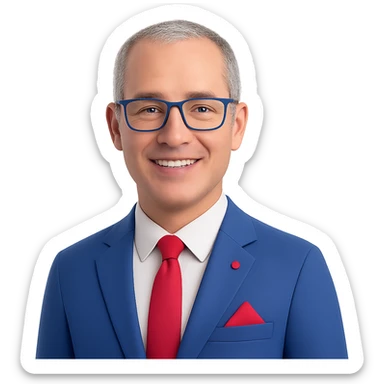 Make the head shape more realistic and adjust the hair to have a mix of more gray while keeping the original style. The background should be transparent. sticker