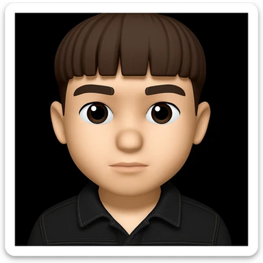 Change only the boy's outfit to a black denim jacket. Do not change the boy's face, body shape, or any other features. Do not make the boy look fat. Keep everything else exactly the same as the original image. sticker