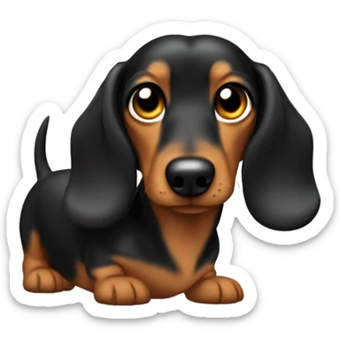Daschund H hund Lang hair honey  sticker