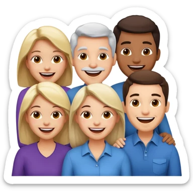 a group of 4 people all of SAME AGE GROUp two men n two women sticker