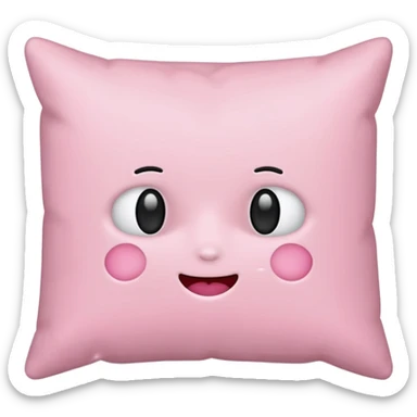  regular light pink pillow with no faces  sticker