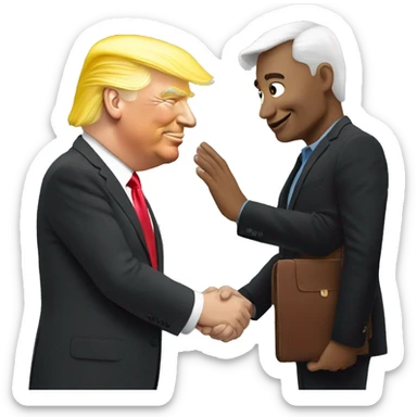 Elon patting Trump head sticker