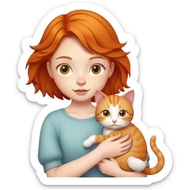 ginger girl with a cat sticker