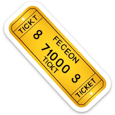 classic event ticket, yellow, with perforated edges sticker