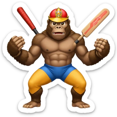 king kong cricket dress sticker