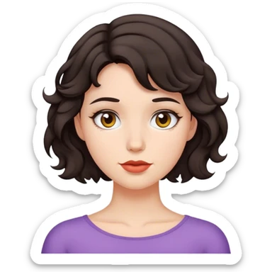 matt girl with short wavy dark hair sticker