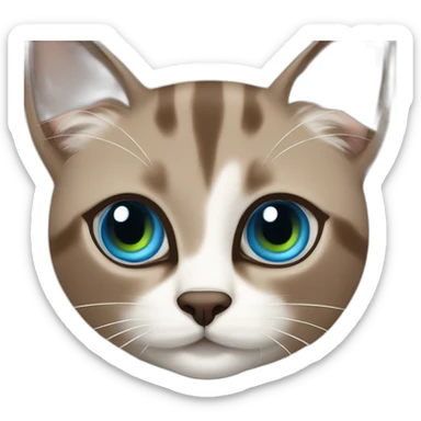 blue eyes brown siamois cat with mojito sticker