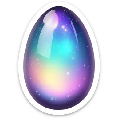 Dark Nebula Sparkly glossy glittery Pastel iridescent transparent bio-luminescent glass crystal egg sticker