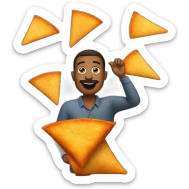 a man eating Doritos sticker