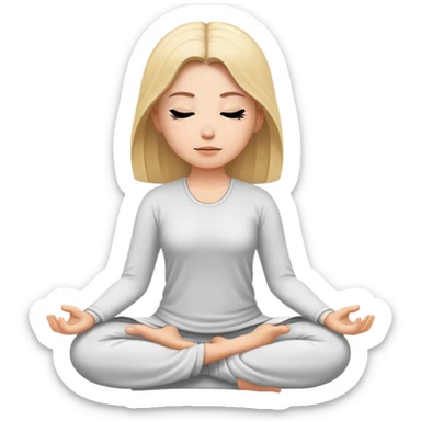 White girl  meditating sticker