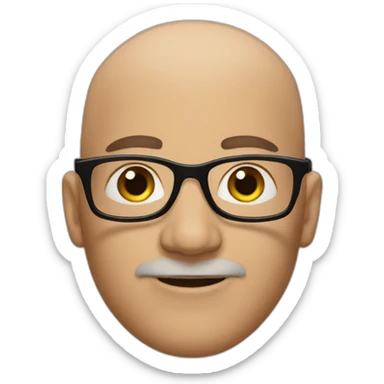 A man without Hair wearing black glasses sticker