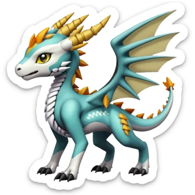 Meloetta-Wargreymon-Dutch-Angel-Dragon-Kyurem-Trico-Pokémon-Digimon-Fakémon-fusion-hybrid-creature sticker