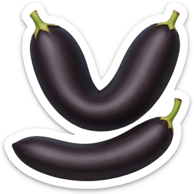 loose scatter of uncooked black rice grains, glossy elongated shape, deep purplish-black color, smooth slightly curved surface, subtle natural variations in tone, soft lighting, subtle shadows, emoji scale sticker