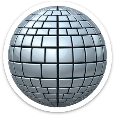 disco ball silver moon sticker