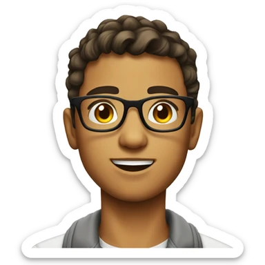 teenage boy with glasses handsome sticker