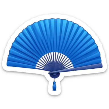 blue folding fan sticker