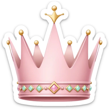 White and pastel pink crown sticker