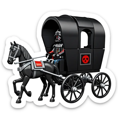 Darth Vader’s Lego horse-drawn 4 wheel caravan  sticker